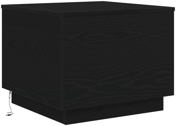 vidaXL Couchtisch mit LED-Leuchten Schwarz Eichen-Optik 50x50x40 cm 862259