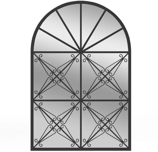 Wandspiegel mit Fensteroptik & Haken Metall Fensterspiegel Dekospiegel Hängespiegel