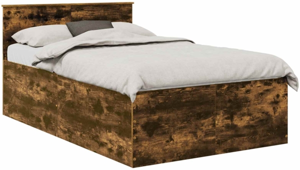 vidaXL Bettrahmen Geräucherte Eiche 120x190 cm Holzwerkstoff 3408596