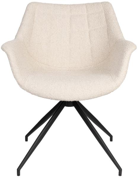 Esszimmerstuhl DOULTON drehbar von ZUIVER mit Bouclé Stoff Beige