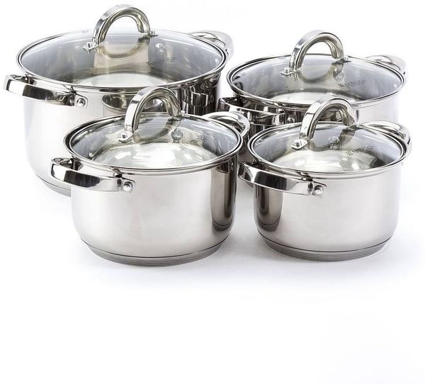 Ambition Beere Set mit 4 Edelstahltöpfen mit Deckel