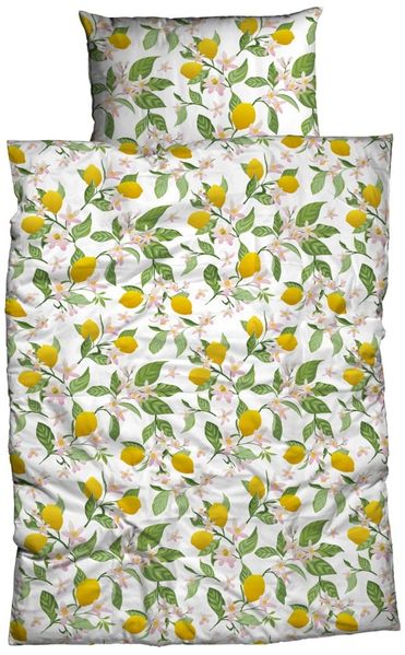CASATEX Bettwäsche Lemon, Satin, 2 teilig, kräftig sonnige Farben, tolles Design mit Zitronen