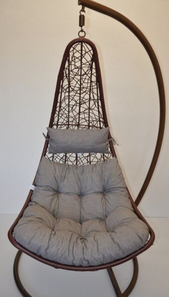 Rattani Sitzkissen Polster, Kissen für Rattan Hängeschaukel, Gartenschaukel, Material Uni Living dunkelgrau