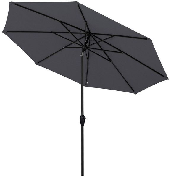 Sekey Sonnenschirm 3m Marktschirm mit Kurbel, Gartenschirm, 8 Streben, Sonnenschutz 50+, LxB: 300,00x300,00 cm, mit/ohne LED-Lichtern, Terrassenschirm Rund
