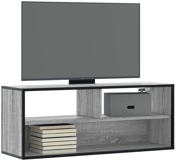 vidaXL TV-Schrank Grau Sonoma 100x31x39,5 cm Holzwerkstoff und Metall 848937