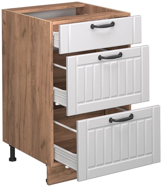 Küchenunterschrank Fame-Line Weiß Landhaus 50 cm , AP Anthrazit Vicco Bild 5