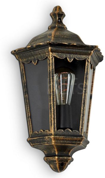 hofstein Außen-Wandleuchte »Viano« Wandlampe in antikem Look aus Metall/Glas in Braun-Gold/Klar, ohne Leuchtmittel, Wandleuchte m. E27, Außenleuchte