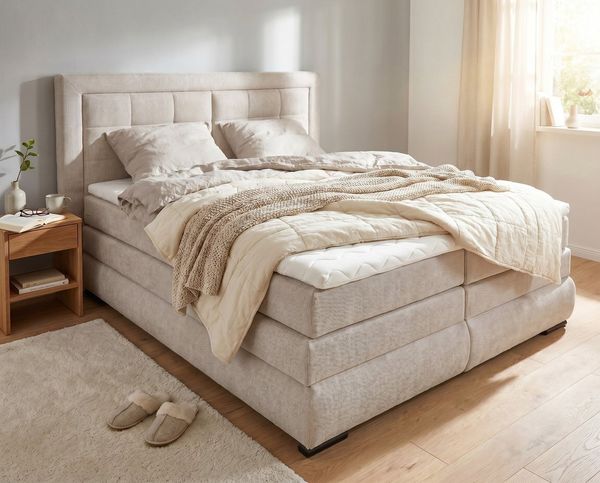 OTTO home Boxspringbett MIVVA inkl. Bettkasten & Topper, Komfortliegehöhe: 67cm, Breite: 180cm, in H3, H4 oder Hmix H3/H4, wahlweise mit oder ohne LED-Leuchten