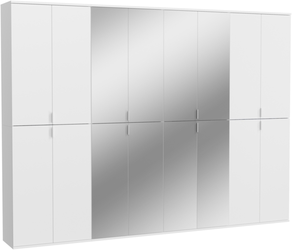 xonox. home 'Projekt X' Garderobenschrank, Weiß / Spiegelglas, 193 x 34 x 244 cm