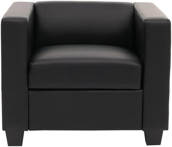 Sessel Loungesessel Lille ~ Leder, schwarz Bild 5