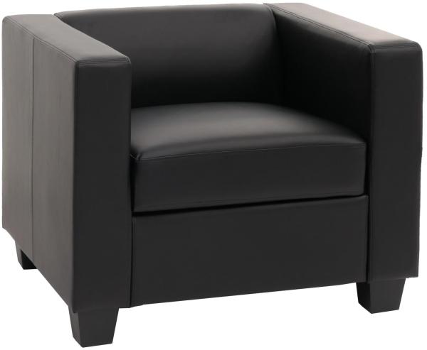 Sessel Loungesessel Lille ~ Leder, schwarz Bild 6