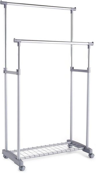 Zeller 17151 Rollkleiderständer, 2-teilig / 83 x 43 x 93.5-170