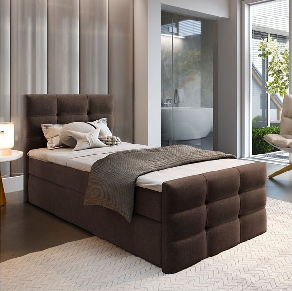 Masseno Boxbett AMON 90x200 cm mit Bonell Matratze und Topper
