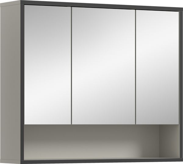 Badezimmerspiegelschrank >Bagno< in kaschmir Dekor - 80x68x19cm (BxHxT)