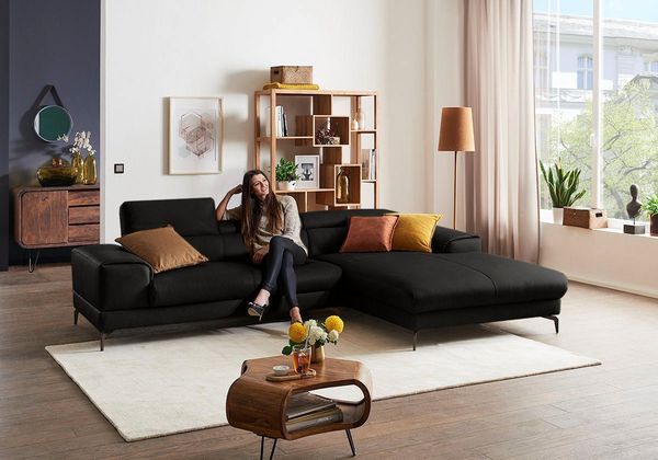 W.SCHILLIG Ecksofa Piedroo, Designsofa mit tollem Sitzkomfort, elegant und bequem, L-Form, Kopfteilverstellung, wahlweise mit Sitztiefenverstellung, Breite 303cm