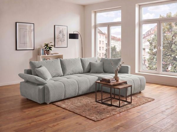 COLLECTION AB Ecksofa Funtastic, Breite 213 cm, mit Schlaffunktion, Bettkasten, Armverstellung und Bonnelfederkern