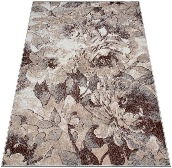OTTO home Teppich Almrose, rechteckig, Höhe: 9 mm, mit besonders weichem Flor, Blumen Muster, florales Design, Kurzflor