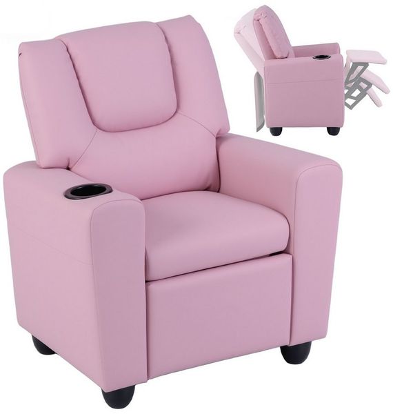 COSTWAY Kindersofa, Kindersessel mit verstellbarer Rückenlehne & Fußstütze