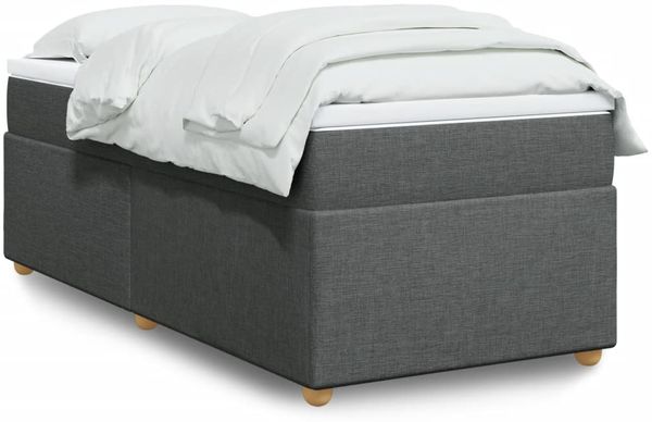 vidaXL Boxspringbett mit Matratze Dunkelgrau 80x200 cm Stoff 3285332