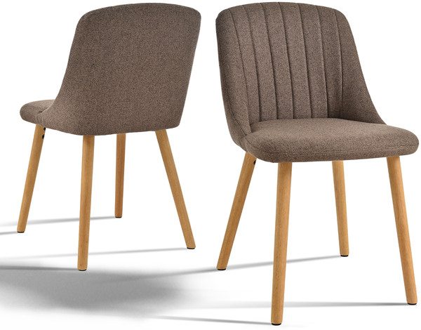 GOEURVANT 993 Esszimmerstühle 2er-Set, Webstoff - Mokkabraun