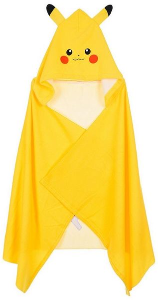 Pokemon Pikachu Kapuzenhandtuch 70x140 cm Kinder Badetuch Strandtuch