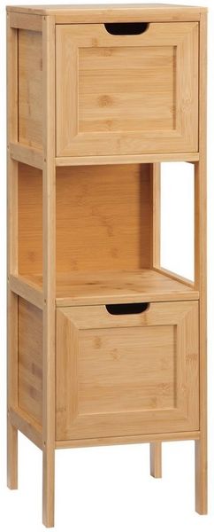 Kleankin Badkommode Aufbewahrungsschrank mit Kippschutz aus Bambus (Badschrank, 1 St, Badezimmerschrank), Naturholz, 30 x 30 x 90 cm