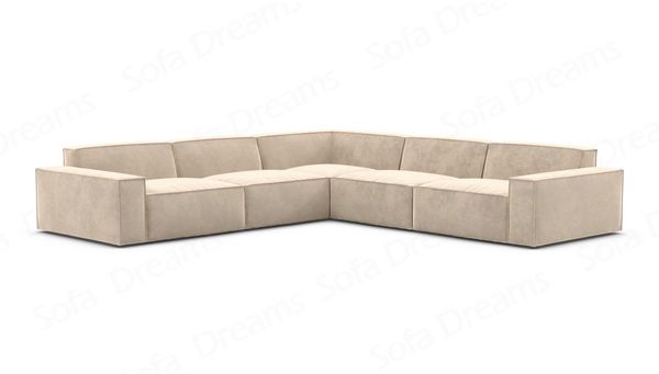 Sofa Dreams Sofa Formenta L Form Stoffsofa, Polsterecke mit Samtstoff Bezug in Beige