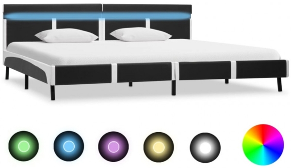 vidaXL Bettgestell mit LED Grau Kunstleder 180×200 cm, Mit Beleuchtung [280311] Bild 8