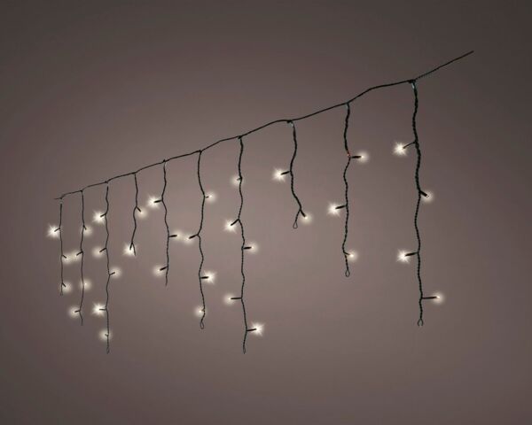 Kaemingk LED Lichtervorhang Icicle Lights mit 119 Lichter 500 cm , schwarz