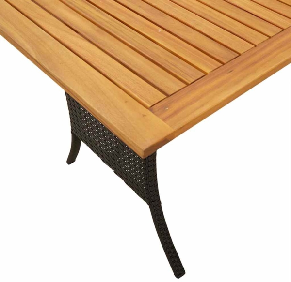 vidaXL Gartensofa 3-Sitzer mit Kissen & Tisch Schwarz Poly Rattan 4103854 Bild 10