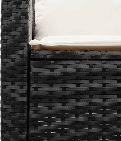 vidaXL Gartensofa 3-Sitzer mit Kissen & Tisch Schwarz Poly Rattan 4103854 Bild 9