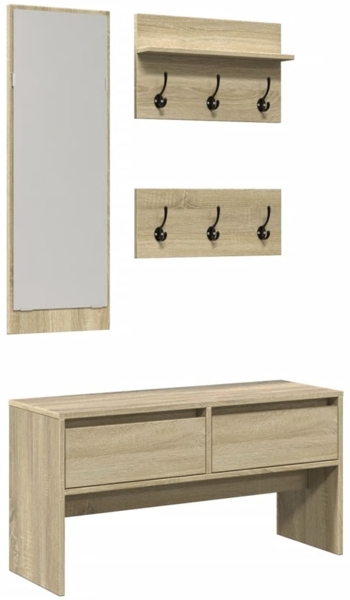 vidaXL 4-tlg. Garderoben-Set Sonoma-Eiche Holzwerkstoff 847921