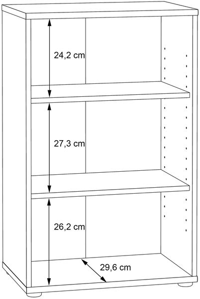 Regal >TEMPRA2< 2 Böden, Sonoma Eiche Dekor - 54x85,5x34,8cm (BxHxT) Bild 5