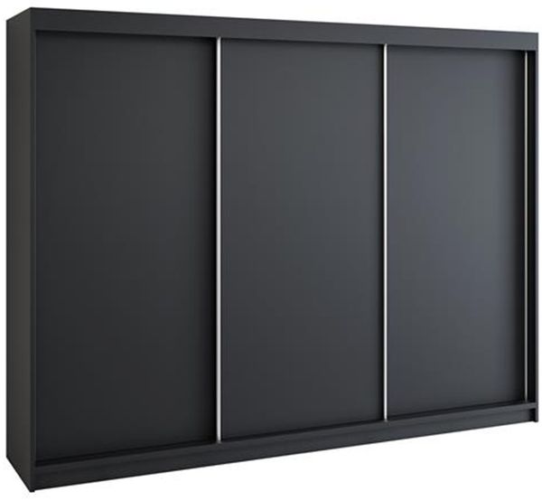 Schwebetürenschrank MERO 3-türig Schrank 200 cm Farbe: Schwarz