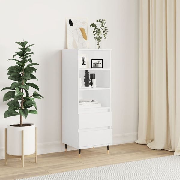 vidaXL Highboard Weiß 40x36x110 cm Holzwerkstoff 831500