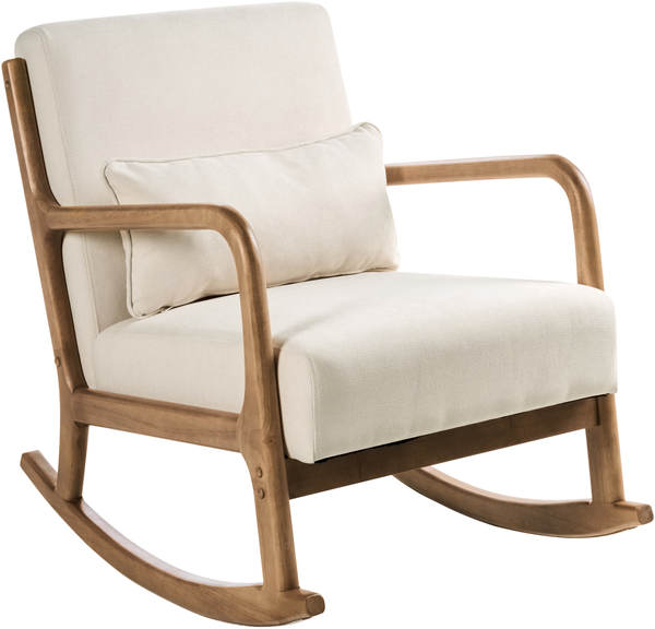 Schaukelsessel SKOVDE Stoff Hellbeige