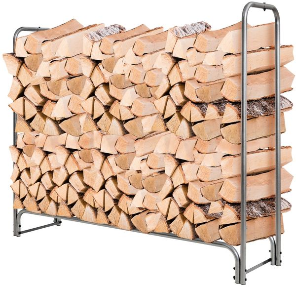 Kaminholzregal Aussen Metall 153 x 35,5 x 122,5 cm Brennholzregal mit wasserdichter Abdeckung Bild 2