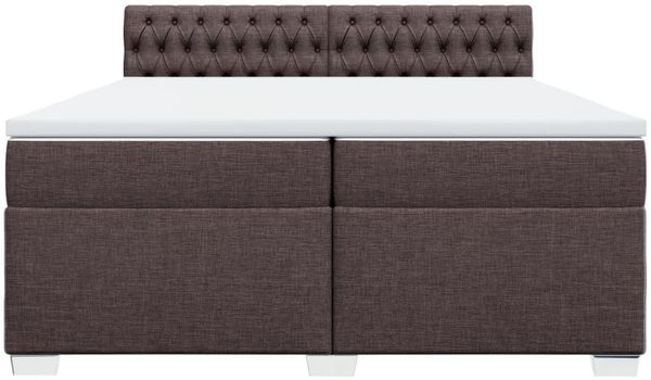 vidaXL Boxspringbett mit Matratze Dunkelbraun 200x200 cm Stoff 3288305 Bild 6