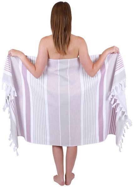Betz Badetuch Hamamtuch 90 x 170 cm Badetuch Strandtuch Saunahandtuch, (1 Stück, 1-St), 100% Baumwolle, Farbe altrosa