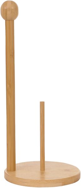 Küchenrollenhalter HWC-B84, Rollenhalter Küchenpapierständer Ständer, Bambus 34x16x16cm