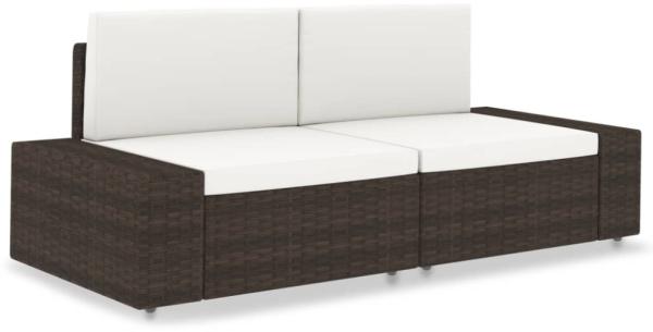 vidaXL Modulares 2-Sitzer-Sofa Poly Rattan Braun 49515