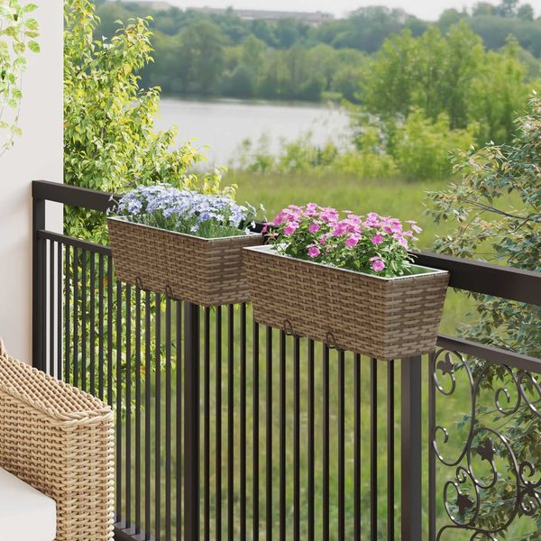 vidaXL Balkon 2 pcs 50 x 17 x 17 cm Metall 42026967