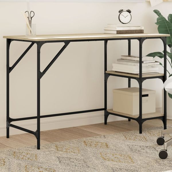 vidaXL Schreibtisch Sonoma-Eiche 120x50x75 cm Metall Holzwerkstoff 845322
