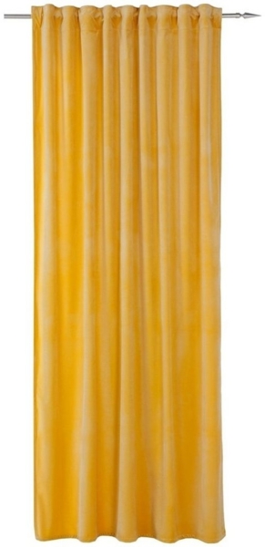 Gözze Vorhang Schlaufenschal MAGNUM, Senffarben, verdeckte Schlaufen, halbtransparent, Samt, B 135 cm x L 245 cm
