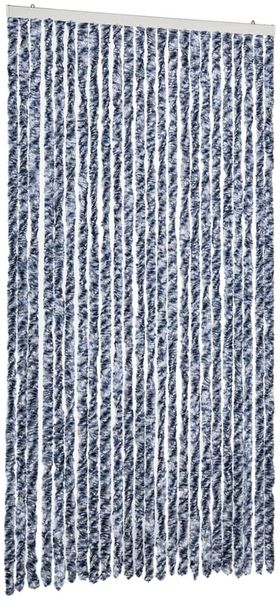 vidaXL Fliegenvorhang Blau und Weiß 100x230 cm Chenille 377372 Bild 2