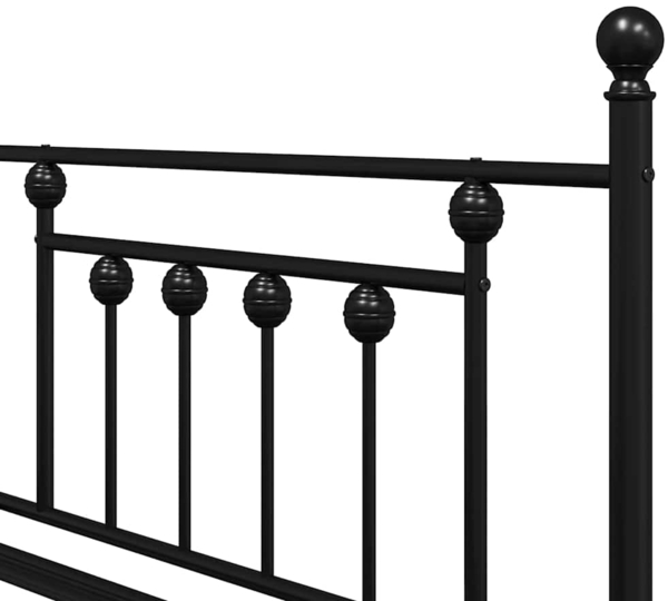 vidaXL Tagesbettrahmen mit Kopfteil Schwarz 90 x 190 cm Stahl 42002665 Bild 7