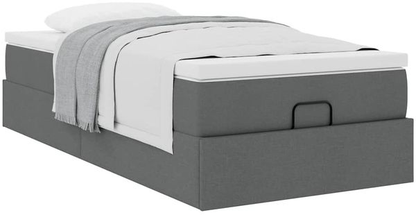 vidaXL Ottoman-Bett mit Matratze Dunkelgrau 90x200 cm Stoff 3311079 Bild 5