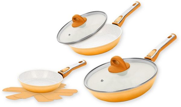 Genius Pfannen-Set Cerafit Revolution Keramik-Pfannenset 7-teilig, 20 cm + 24 cm + 28 cm, (SET 7tlg)