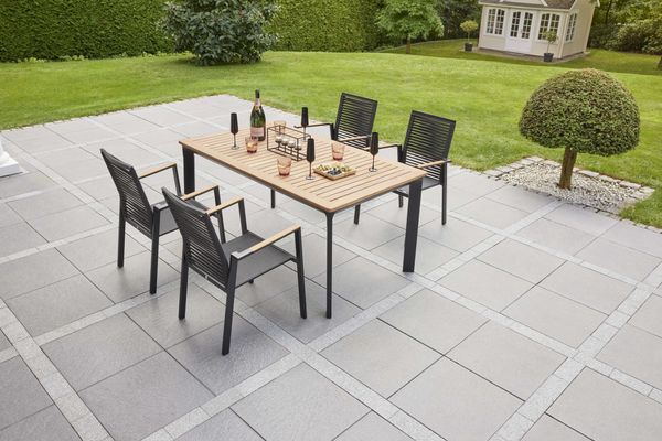 LC Garden »Unicamo« Esstisch matt schwarz/Teak