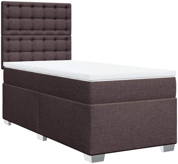 vidaXL Boxspringbett mit Matratze Dunkelbraun 80x200 cm Stoff 3290332